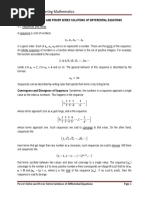 Advanced Engineering Mathematics: Power Series and Power Series Solutions of Differential Equations