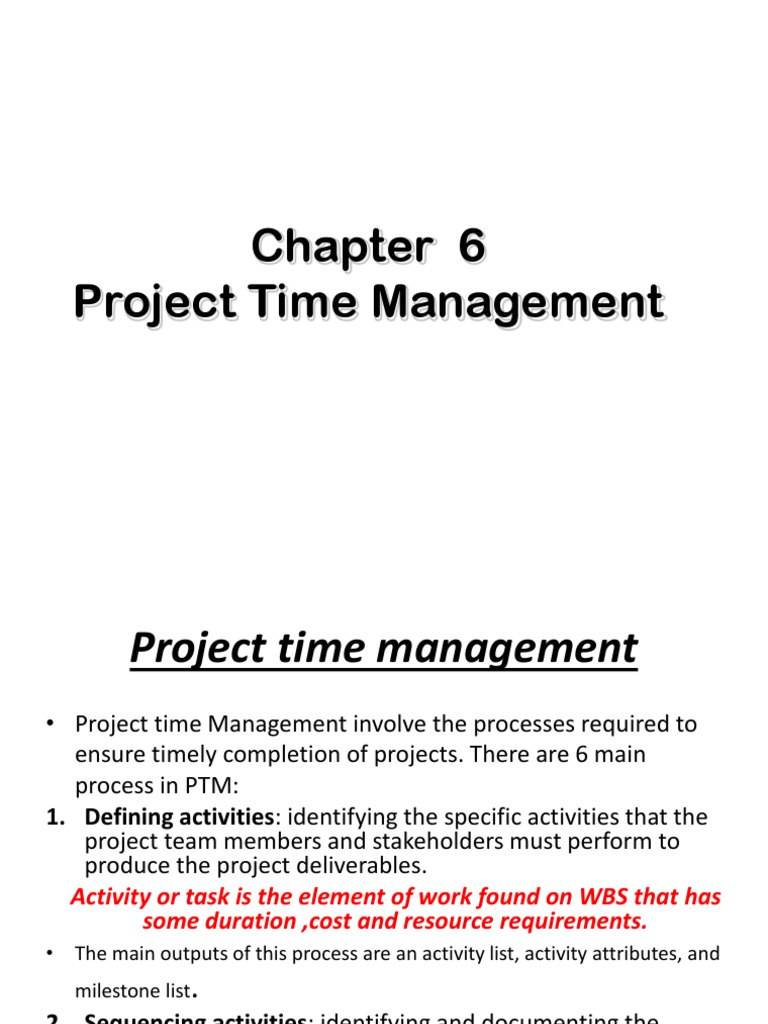 10-Project Time Management (CH 6) | PDF | Computer Network | Project ...