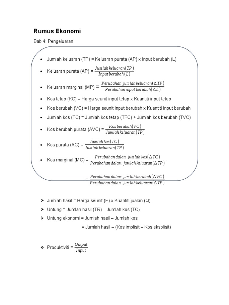 Rumus Ekonomi Bab 4 T4 Pdf