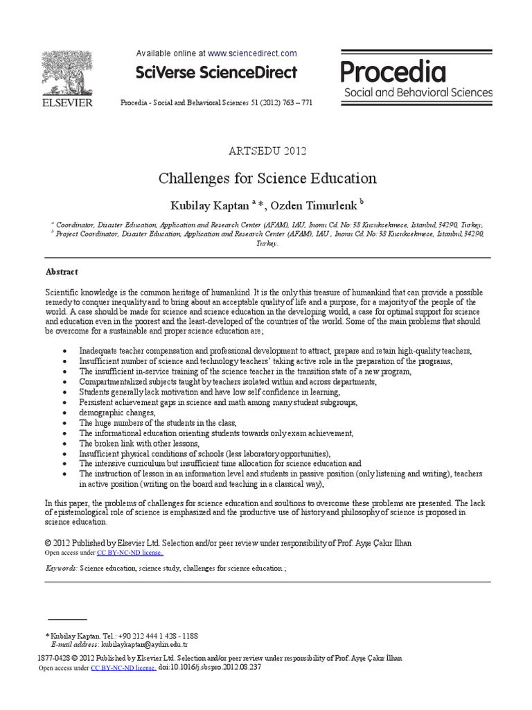 Challenges For Science Education | PDF | Educational Assessment ...