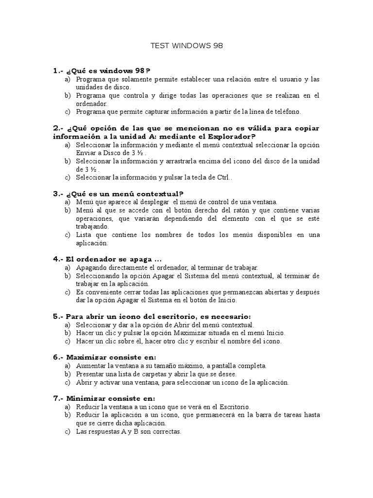 Guía Básica de Windows 98 | PDF | Ventana (informática) | Microsoft Windows