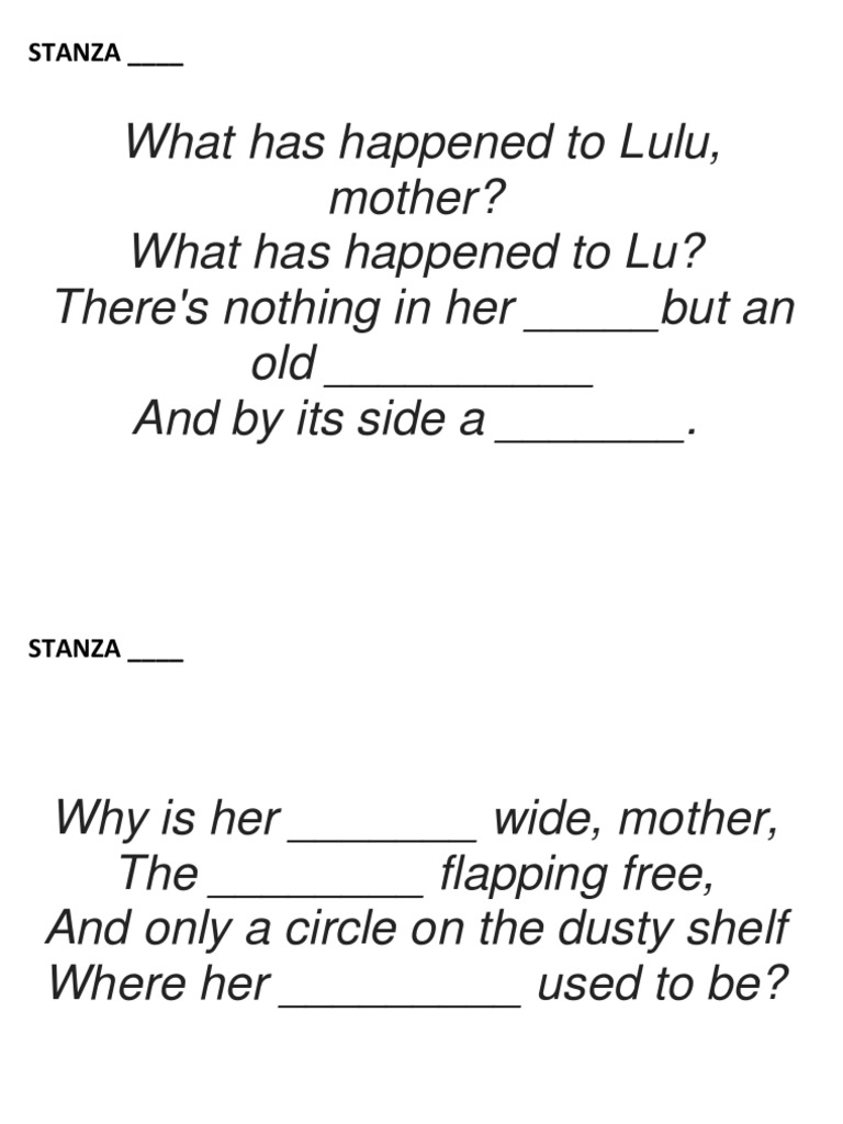 What Has Happened To Lulu Arrange PDF