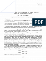 Physica Volume 34 Issue 1 1967 (Doi 10.1016 - 0031-8914 (67) 90062-6) Y.P. Varshni - Temperature Dependence of The Energy Gap in Semiconductors