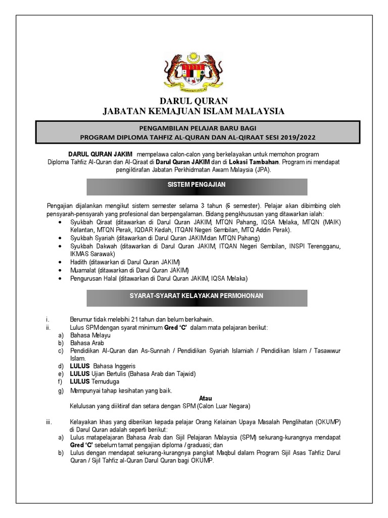 Pengambilan Pelajar Baru Diploma 2019 Pdf