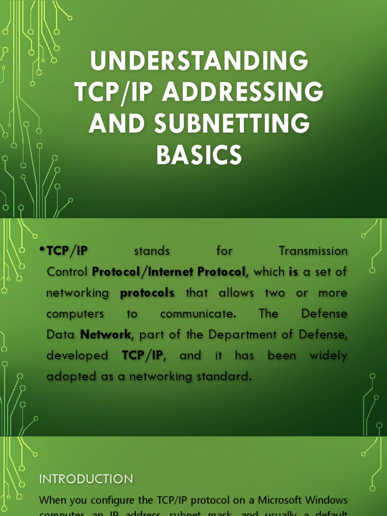 TCP/IP ADDRESSING AND SUBNETTING BASICS | PDF | Ip Address | Internet ...