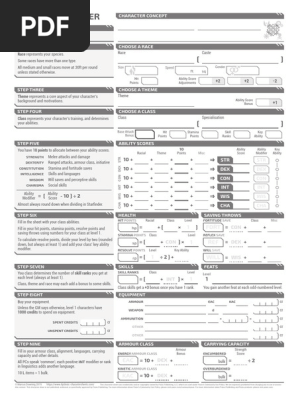 character sheet