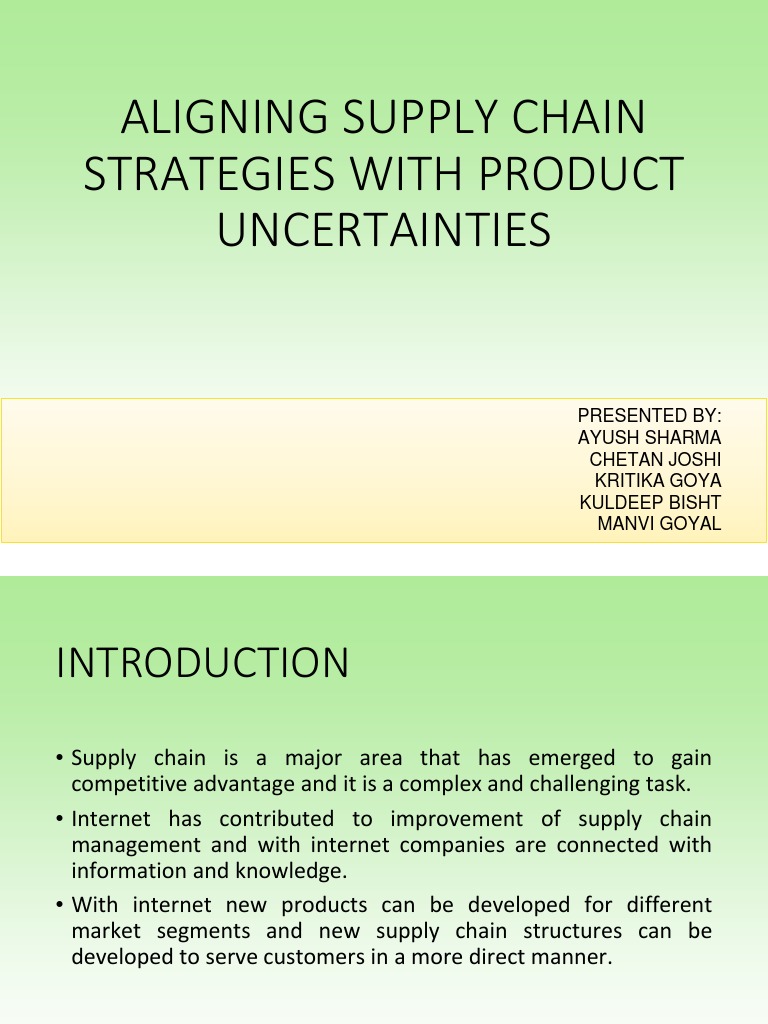 Supply Chain Strategies for Uncertainty | PDF | Supply Chain | Inventory
