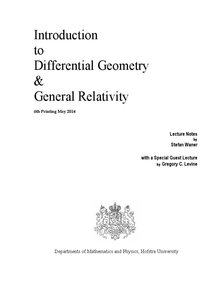 Introduction To Differential Geometry & General Relativity PDF | PDF ...