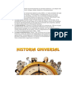 La Historia Universal Se Divide Convencionalmente en Períodos Históricos