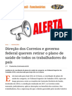 Direção Dos Correios e Governo Federal Querem Retirar o Plano de Saúde de Todos Os Trabalhadores Do País - Correios Do Brasil - Funcionários