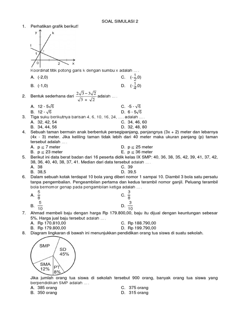  SOAL  SIMULASI  2 UNBK MATEMATIKA SMP 2021 docx