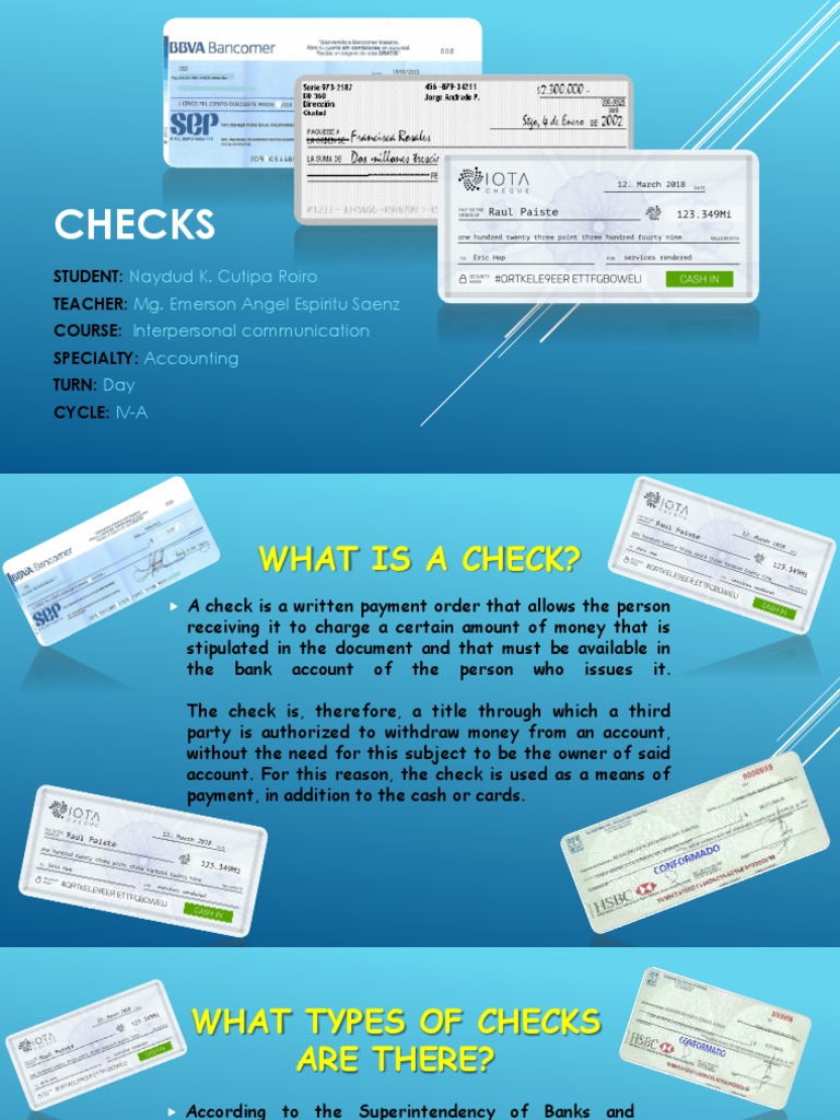 Understanding Check Types and Usage | PDF | Transaction Account | Cheque