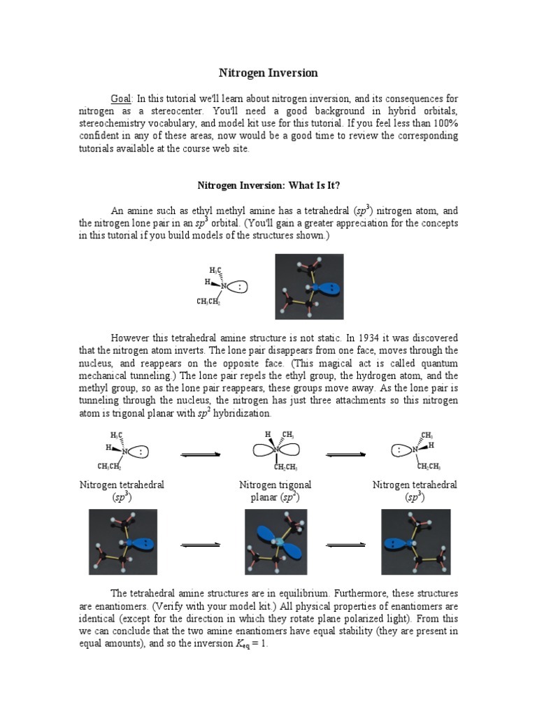 Nitrogen Inversion: What Is It? | PDF | Amine | Ammonium