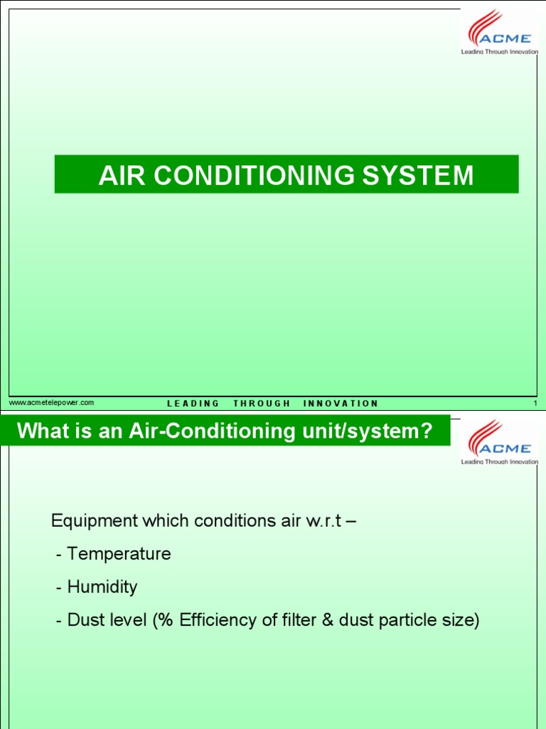 Air Conditioning System Leading Through Innovation PDF Air Conditioning Temperature