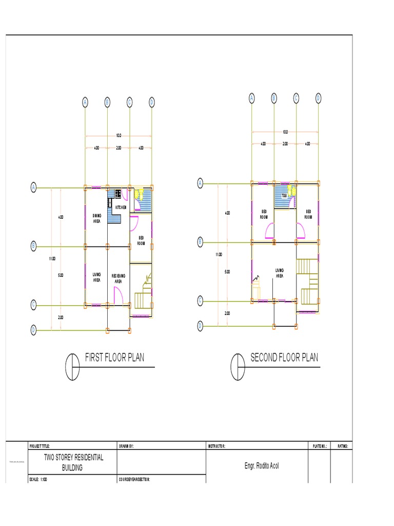 First Floor Plan Second Floor Plan: A B C D A B C D | PDF | Buildings ...