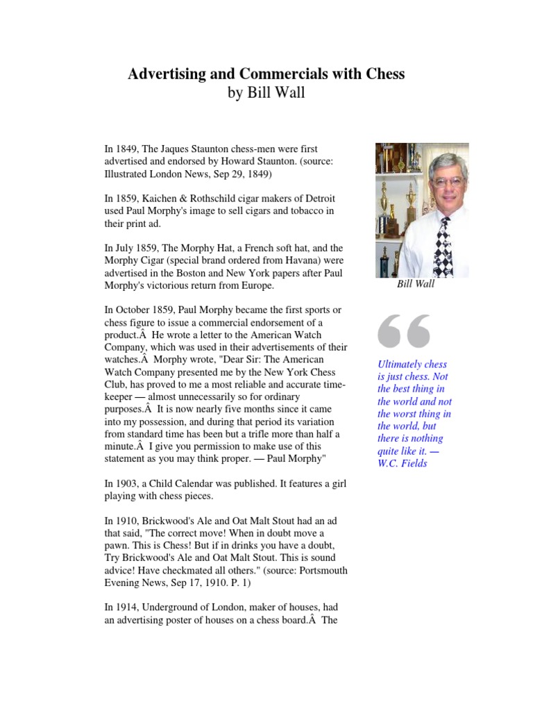Advertising and Commercials With Chess | PDF | Chess | Whisky