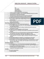 Checklists Clin Exam Cns Sensory System