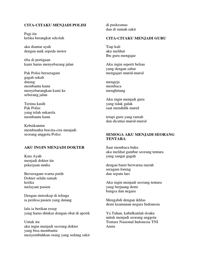 Contoh Puisi Cita Cita Menjadi Dokter – Berbagai Contoh
