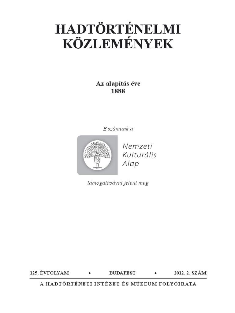 Hadtörténelmi Közlemények 2012-2 | PDF