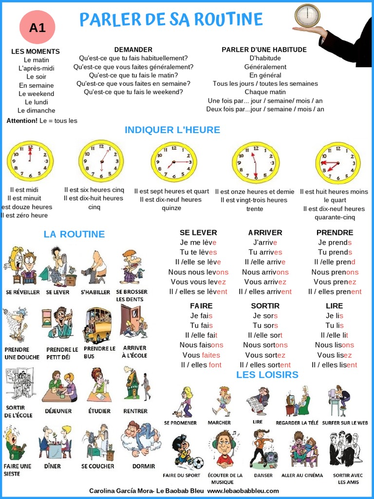 Parler de sa routine quotidienne FLE | PDF | La violence