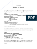 4 - Buoyancy and Floatation - Tutorial Solution PDF