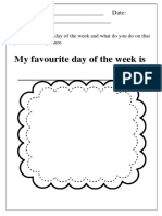 fave days of the week + activity worksheet