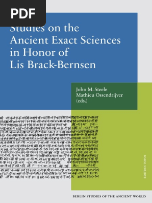 Studies On The Ancient Exact Sciences In Honor Of Lis Brack Bernsen Pdf Astronomy Science Mathematics