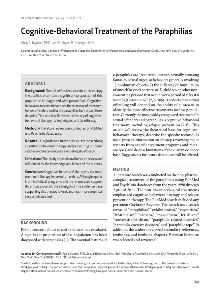 08 Cognitive Behavioral Treatment | PDF | Sexual Fantasy | Cognitive ...