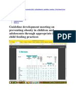 Guideline Development Meeting On Preventing Obesity in Children and Adolescents Through Appropriate Infant and Child Feeding Practices