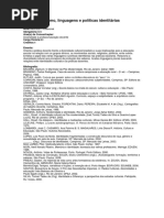 PLANO - Multiculturalismo, Linguagens e Políticcas Da Identidade