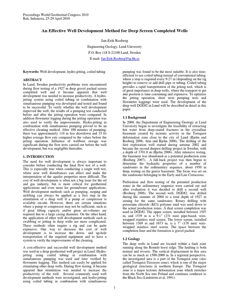 Geothermal Well Development Method | PDF | Flow Measurement | Pump