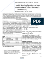 Using Four Types of Notches For Comparison Between Chezys Constantc and Mannings Constant N PDF