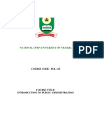 Introduction To Public Administration - National Open University of PDF
