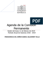 Agenda de la Comisión Permanente 11 de febrero 