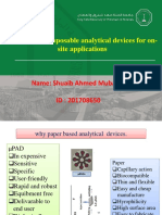 Paper-Based Disposable Analytical Devices For On-Site Applications