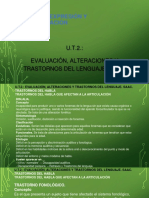 UT2 Evaluación, Alteraciones y Trastornos Del Lenguaje. SAAC.