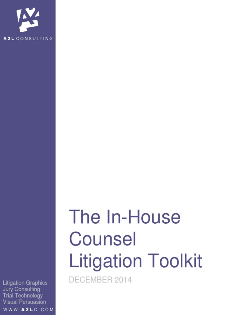 A2L In-House Counsel Litigation Toolkit | PDF | Lawyer | Attorney's Fee