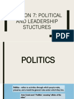 Lesson 7: Political and Leadership Stuctures