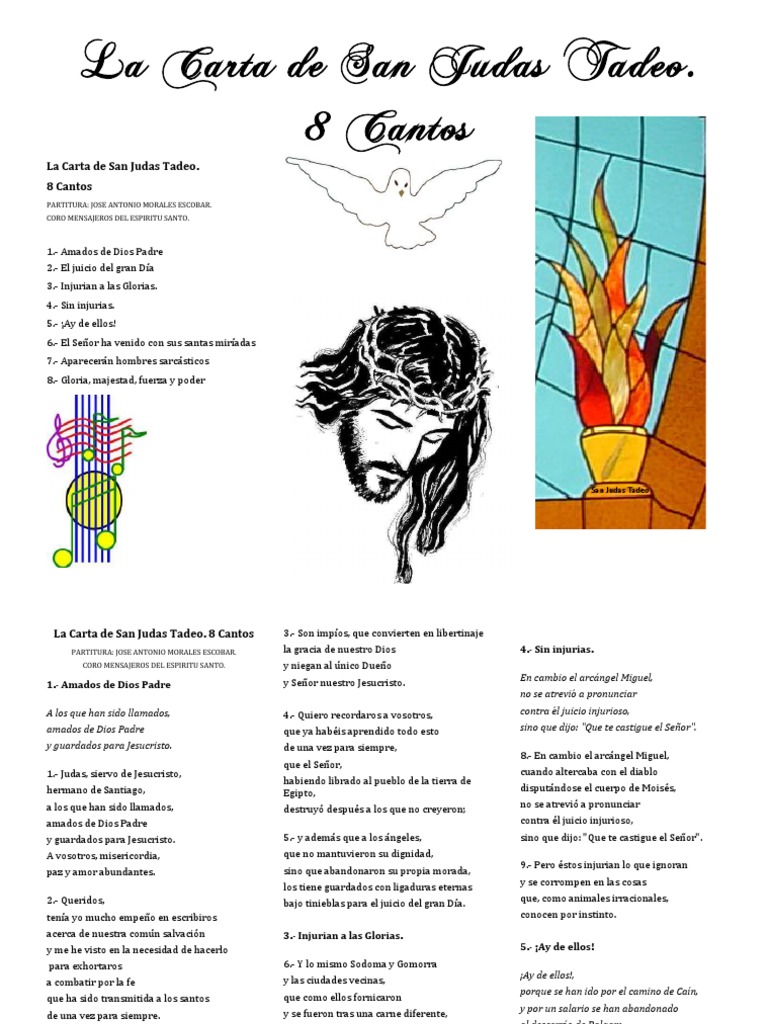La Carta de San Judas Tadeo. 8 Cantos. Partitura