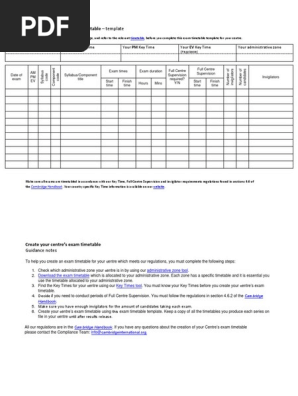 Exam Timetable