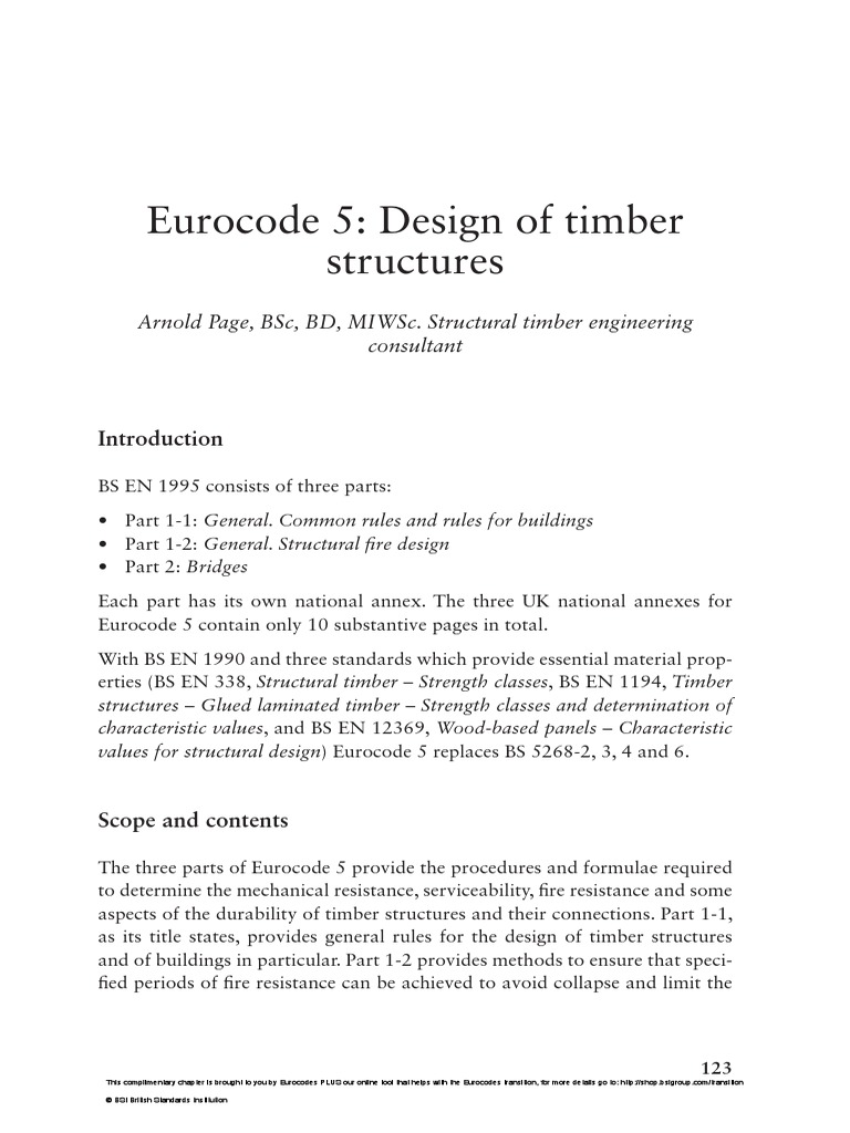 Eurocode 5: Design of Timber Structures: Arnold Page, BSC, BD, Miwsc ...