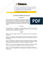 Crea El Juzgado Tercero de Paz Del Municipio de Villa Nueva, Departamento de Guatemala