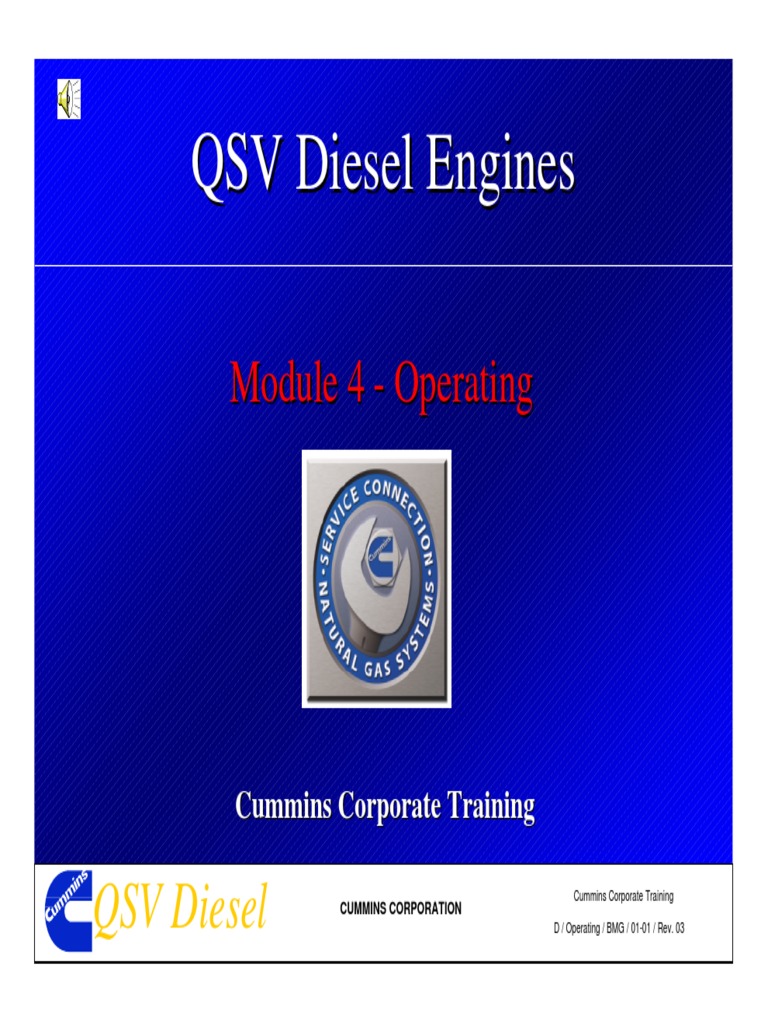 Operating Procedures for QSV Diesel Engines Starting, Monitoring