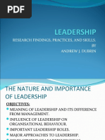 Chapter I The Nature and Importance of Leadership