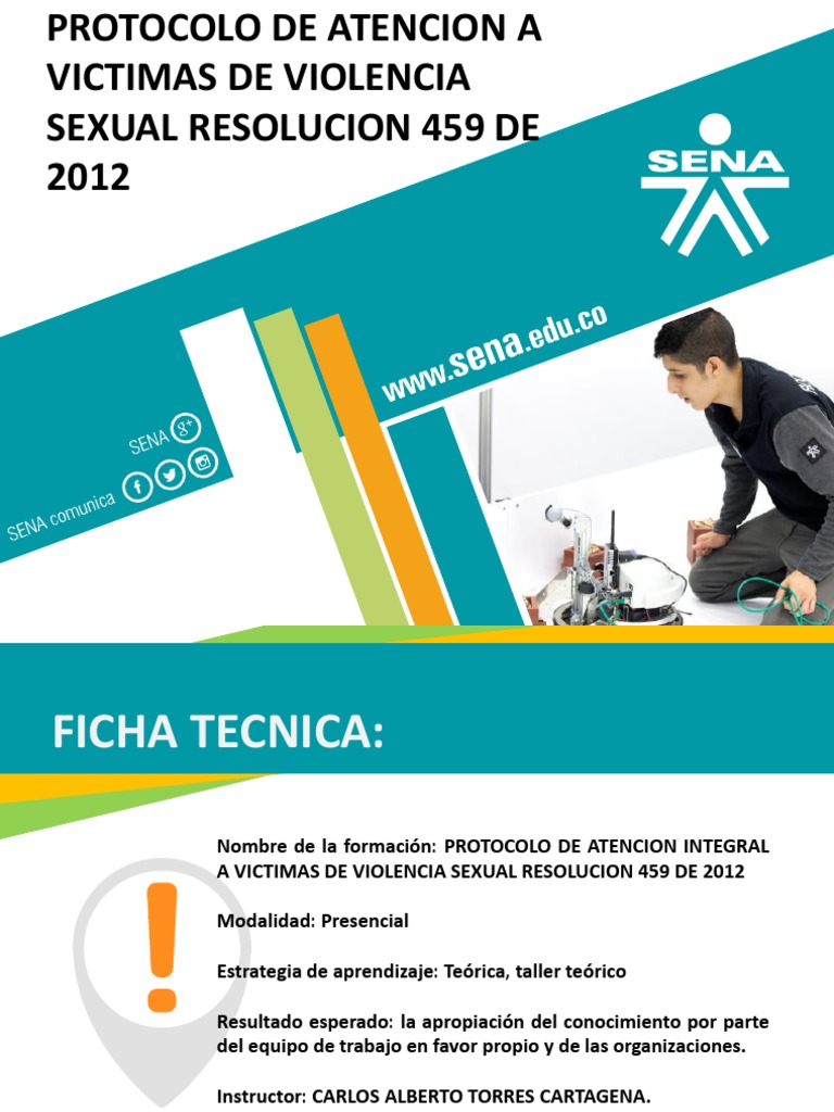 Protocolo de Atencion A Victimas de Violencia Sexual Resolucion 459 de ...