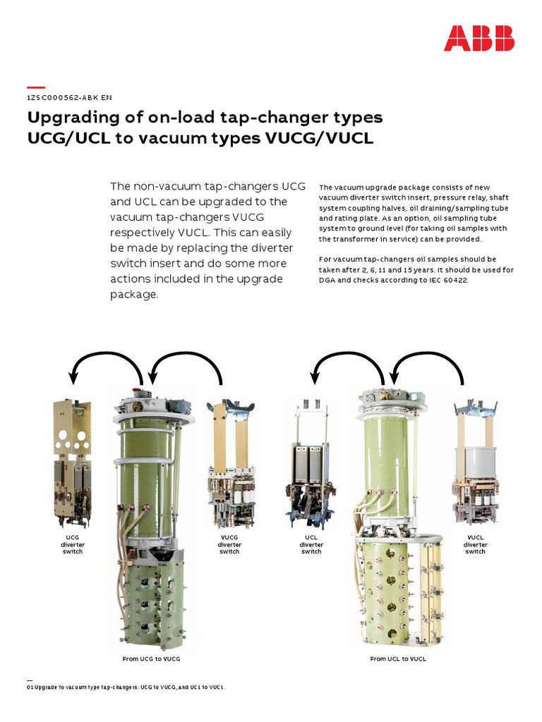 Upgrading of OnLoad TapChanger Types UCG/UCL To Vacuum Types VUCG/VUCL PDF Transformer