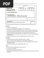 A Level Mathematics - Practice Paper - 7.5 - Differential Equations