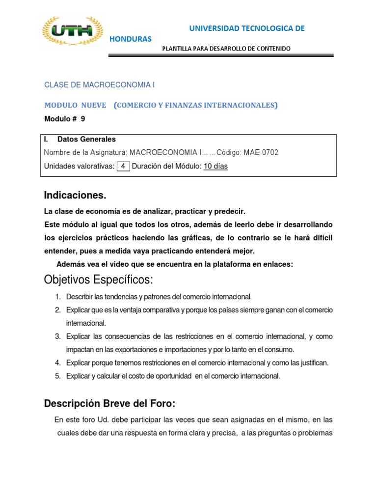 Comercio y Finanzas Internacionales | PDF | Balance de pagos | Ventaja ...