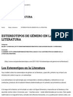 ESTEREOTIPOS DE GÉNERO EN LA LITERATURA - Rompiendo Esterotipos