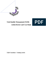TQM Article Review and Case Study